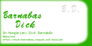 barnabas dick business card